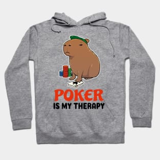 Poker is my therapy Capybara Hoodie